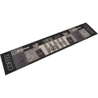 vidaXL Keukenmat wasbaar koffieprint 60x300 cm fluweel zwart