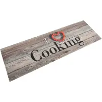 vidaXL Keukenmat wasbaar cooking-print 60x180 cm fluweel grijs
