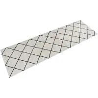 vidaXL Keukenmat wasbaar geblokt 60x180 cm fluweel