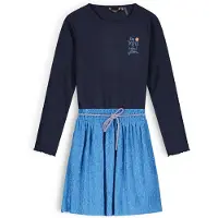 Nono Meisjes jurk mixed - Muriel - Ensign blauw. Maat 158/164