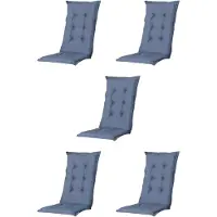 Madison - Tuinkussen - Universeel - Lage Rug - 5 st. - Basic Cobalt - 105x50cm - Blauw - Tuinstoelkussens - Standaardstoel