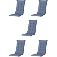 Madison - Tuinkussen - Universeel - Hoge Rug - 6 st. - Basic Cobalt - 120x46cm - Blauw - Tuinstoelkussens - Standaardstoel