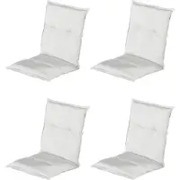 Hartman - Tuinkussen - Lage Rug - Lichtgrijs - 100x50cm - Standenstoel - 4 stuks - Universeel - Grijs