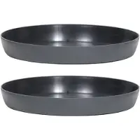 Prosperplast Opvangschaal/onderschaal voor bloempot/plantenpot - 6x - antraciet - rond - Dia 13,5 cm