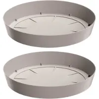 Prosperplast Opvangschaal/onderschaal voor bloempot/plantenpot - 6x - beige - rond - Dia 15,5 cm