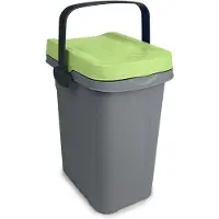 Stefanplast Afvalbakje aanrecht - 'Home Eco System' - Afvalscheiding - Afvalemmertje - Draaghengsel - 7 Liter - Groen