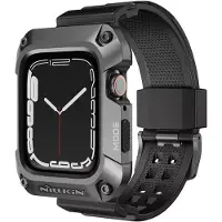 NILLKIN DynaGuard Hoesje en Bandje Grijs Zwart Geschikt voor Apple Watch 7/8/9 45MM