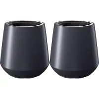 Prosperplast Plantenpot/bloempot Sevilla - 2x - buiten/binnen - kunststof - antraciet - D30 x H44 cm - met binnenpot