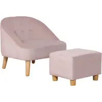 HOMCOM HOMdotCOM kinderfauteuil met voetenbank voor kinderen van 3 tot 5 jaar, 51 cm x 51 cm x 50 cm, roze