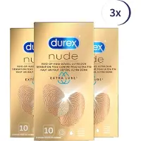 Durex Condooms Nude Extra Lube 10st - 3 Stuks - Voordeelverpakking