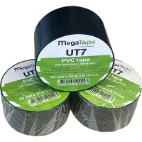Kortpack Megatape - UT7 PVC isolatietape - 50mm x 33mtr - Zwart - 3 Rollen - (021.0735)