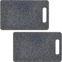 Zeller Keuken voedsel snijplank - 2x - antraciet - kunststof - 25 x 15 cm - Snijplanken