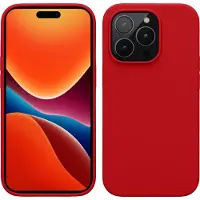 Kwmobile telefoonhoesje geschikt voor Apple iPhone 14 Pro - Hoesje met siliconen coating - Smartphone case in kersrood