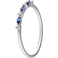 Lucardi Ring 'Klassisch' blauw / zilver