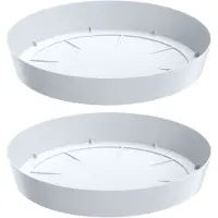 Prosperplast Opvangschaal/onderschaal voor bloempot/plantenpot - 8x - wit - rond - Dia 12,5 cm