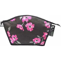 Vagabond -Toilettas-Curved Holdall "Poppy" Zwart/Rose - afmeting 22 x 7 x 13 cm.