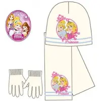 Disney Princess 3-Delige Set - Muts + Sjaal + Handschoenen - Off-White - Maat 52 cm (±2-5 jaar)