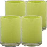 MSV Drinkbeker/limonadebeker - 4x - PS kunststof - limegroen - 440 ml - camping bekers - luxe