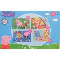 Hasbro Peppa Pig Puzzel - 4 in 1 Puzzle Peppa Pig - Knutselen - Puzzelen -19x29cm - Kerst - Kerstcadeau