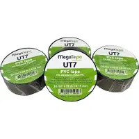 Kortpack Megatape - UT7 PVC isolatietape - 38mm x 33mtr - Zwart - 4 Rollen - (021.0729)