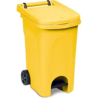 Stefanplast Container 'Urban' - 60 liter - Kliko - Pedaalemmer - Rolcontainer - Met wielen - Geel