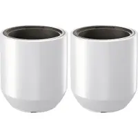 Prosperplast Plantenpot/bloempot Sevilla - 2x - buiten/binnen - kunststof - wit - D39 x H44 cm - met binnenpot