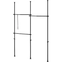 En.casa Telescopisch kledingrek Kemi verstelbaar zwart 150-230 cm
