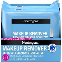Neutrogena Makeup Remover Cleansing Towelette Singles, Make-up remover - Diepe gezichtsreiniger - Reinigingsdoekjes - Duo pak - 2 stuks