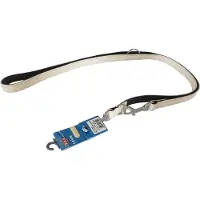 Trixie Active Soft Verstelbare Hondenriem - Leder - Gebroken wit / Zwart - M-L - Breedte 20 mm - Lengte 200 cm