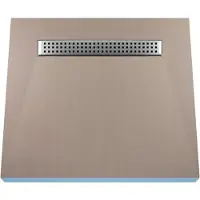 Wiper Betegelbare doucheplaat 100 x 120 cm met goot Showerlay Sirocco afvoer horizontale goot hoofdzijde betegelbaar douchebord douchebak gelijkvloers