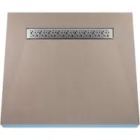 Wiper Betegelbare doucheplaat 100 x 120 cm met goot Showerlay Mistral afvoer horizontale goot hoofdzijde betegelbaar douchebord douchebak gelijkvloers