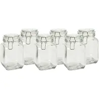 Vivalto Voorraadpot/bewaarpot - 6x - Caja - 1.2L - glas - beugelsluiting - D11 x H17 cm