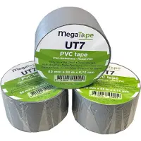 Kortpack Megatape - UT7 PVC isolatietape - 50mm x 33mtr - Grijs - 15my dik - 3 Rollen - (021.0733)