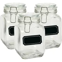 Vivalto Weckpot/inmaakpot - 4x - 1.2L - glas - met beugelsluiting - incl. etiketten