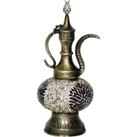 Halay Handgemaakte Oosterse mozaïek tafellamp bruin (Turkse Ibrik) ø 13 cm