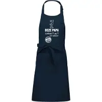 Kariban Cadeauschort - tekstschort - Keukenschort - BBQ schort - verjaardag - vaderdag - het smaakt het lekkerst bij deze Papa - navy blauw