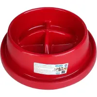 Nobleza Honden anti schrok voerbak - Inhoud 400 ml - Anti schrokbak hond - Slowfeeder hond - Rond - Rood