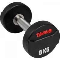 Taurus Dumbbells 15kg - Professionele Kwaliteit met CPU Coating – Slijtvast en Geurloos – Verkrijgbaar van 2,5 kg tot 50 kg – Verchroomde Grip en Beschermende Polyurethaan Laag