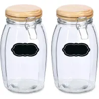 Zeller Weckpot/inmaakpot - 4x - 1.85L - glas - met beugelsluiting - incl. etiketten