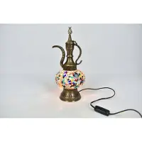 Halay Handgemaakte Turkse Ibrik tafellamp multicolour in- outdoor Oosterse karaf