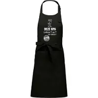 Kariban Cadeauschort - tekstschort - Keukenschort - BBQ schort - verjaardag - vaderdag - het smaakt het lekkerst bij deze Opa - zwart