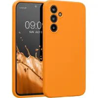 Kwmobile telefoonhoesje geschikt voor Samsung Galaxy A54 5G - TPU backcover met siliconen coating - Smartphone case in fruitig oranje