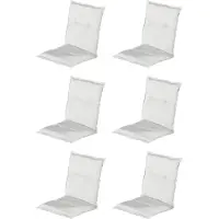 Hartman - Tuinkussen - Lage Rug - Lichtgrijs - 100x50cm - Standenstoel - 6 stuks - Universeel