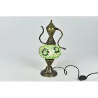 Halay Handgemaakt Turkse Ibrik tafellamp groen Oosterse karaf nachtlamp sfeerlamp