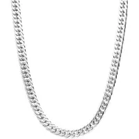 Lucardi - Kinder Stalen ketting met gourmetschakel - Ketting - Staal - Zilverkleurig - 42 cm