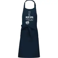 Kariban Cadeauschort - tekstschort - Keukenschort - BBQ schort - verjaardag - vaderdag - het smaakt het lekkerst bij deze Opa - navy blauw