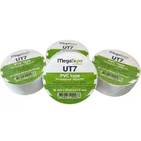 Kortpack Megatape - UT7 PVC isolatietape - 38mm x 33mtr - Wit - 15my dik - 4 Rollen per verpakking - (021.0728)