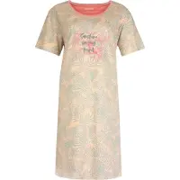 Irresistible Dames Nachthemd - Blader print - Roze - Maat L