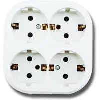 Aigostar Wandcontactdoos - Opbouw - 4-voudig - Randaarde - Wit