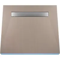 Wiper Betegelbare doucheplaat 100 x 120 cm met goot Showerlay Ponente afvoer horizontale goot hoofdzijde betegelbaar douchebord douchebak gelijkvloers